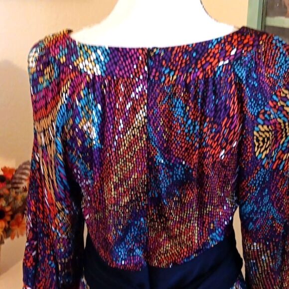 Trina Turk Mosaic Silk Dress Boho Artsy 7 - Picture 6 of 8